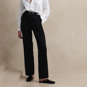 Banana Republic Sculpted Stretch Black Straight Leg Trouser